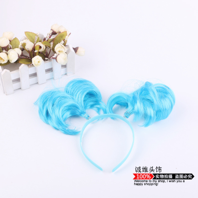 Sweet and lovely color fake hair hoop adults and children performing headwear show MOE magic ware manufacturer direct wholesale