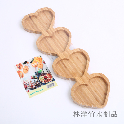 Bamboo hotel creative shaped tray restaurant personality plate fruit plate household bamboo gift tea tray
