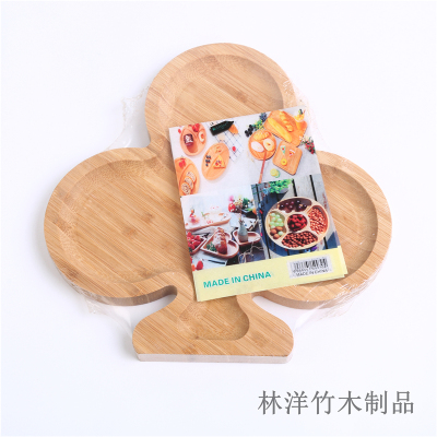 Creative snack plate in the living room: dry fruit plate, divided into grid melon seed plate, bamboo candy plate, bamboo 