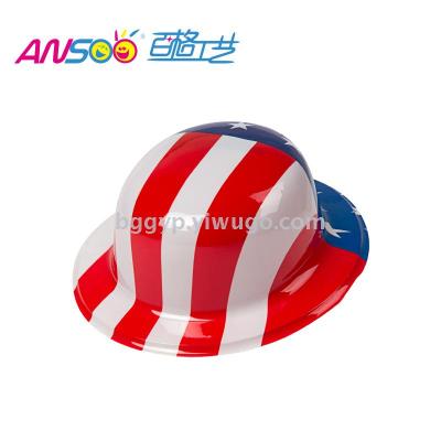 National Flag round Cap Masquerade Fashion Party Holiday Event Birthday Party PVC Processing Custom Factory Direct Sales