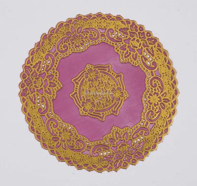 Placemat PVC Placemat Plastic Placemat Gold and Silver Placemat 16cm round