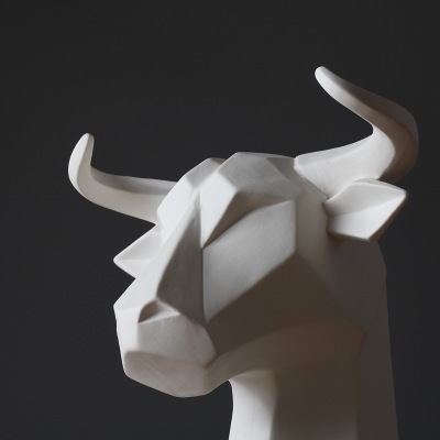 Abstract Nordic animal white deer head furnishings modern simple hotel soft decoration model room