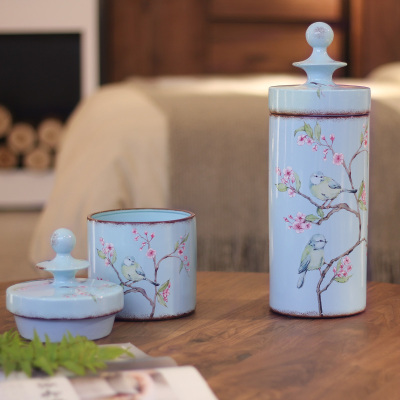 New home crafts/yinghua drizzle small cover altar/ceramic storage storage place