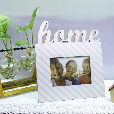 creative wooden photo frame wall hanging table cartoon fresh wood letter photo frame decoration frame wholesale