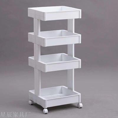 Hotel Trolley Plastic Floor Storage Rack Trolley Dining Car Family Beauty Living Room and Kitchen Floor Storage