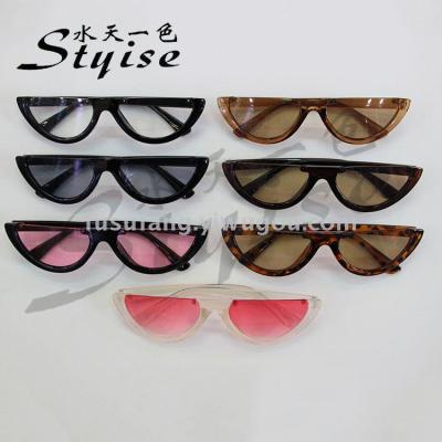 Spot fashion European and American trend half-frame sunglasses joker trend web celebrity same style 5158