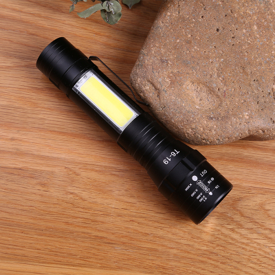 Cross-Border New Arrival Power Torch USB Rechargeable Cob Flashlight Outdoor Flashlight Factory Direct Sales。