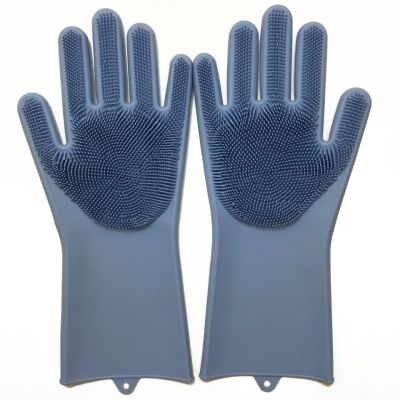 Magic silicone dishwashing gloves thickened heat resistant waterproof cleaning kitchen household multi-functional gloves