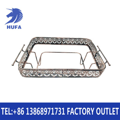Stainless Steel Rectangular Double-Layer Fish Roasting Plate Commercial Fish Roasting Plate Hob Outdoor Household Hotel Alcohol Barbecue Oven