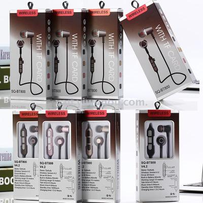 800 card bluetooth headset high-end sports neck type metal magnetic absorption headset into the ear