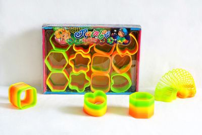 Rainbow Spring Children's Baby Early Childhood Education Shape Magic Elastic Spring Ring Trap Stacked Cup Jengle Toy