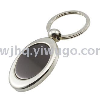 Rectangular black steel key chain simple any zinc alloy key chain LOGO lettering