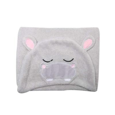 Baby animal shape hooded bath towel 90*90cm 500gsm hippo bamboo fiber is customized