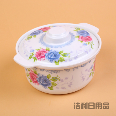 Miamine household large european-style firing pot with two ears and cover for instant noodles and large bowls of soup and dishware