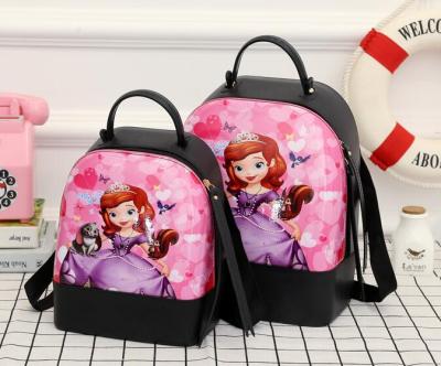 Children's silicone cartoon backpack double shoulder backpack Sophia small bag adult parent-child backpack