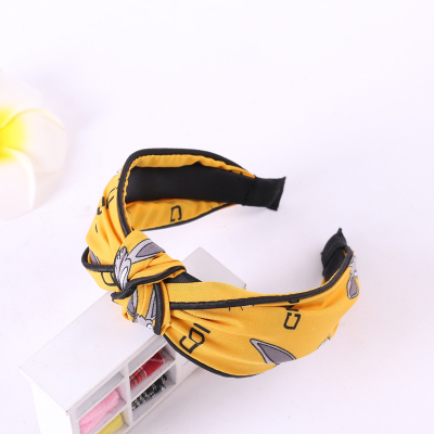 Manufacturers spot sales multicolor sweet joker cloth art hair band wave head band anti-slip wide side hair card