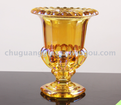 Chuguang Glass Crystal Vase Transparent Vase Fruit Plate Flower Arrangement Hydroponic Home Decoration