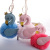 Swan shaped furball key chain pendant new wing crown flamingo luggage accessories plush pendant