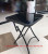 Factory direct sales restaurant coffee shop fashion simple toughened glass folding table