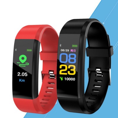 Plus color screen smart bracelet sports waterproof meter step bluetooth synchronization with heart rate and blood 