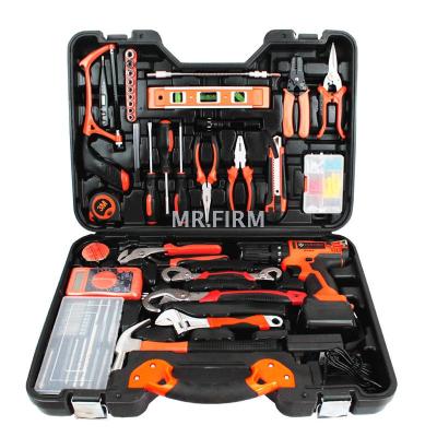 128 pieces of hardware tools group set lithium battery electric drill set electric screwdriver wood tool box