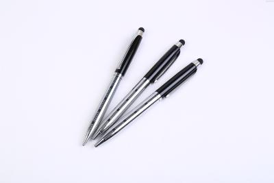 The new metal ballpoint pen swivel ballpoint pen with a touch screen head wire-drawing rod can be customized LOOG