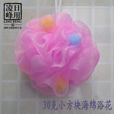 Korean version of foreign trade large sponge bath ball color nylon high quality bath flowers 30 grams wholesale supplies