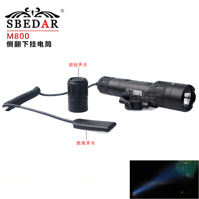 20mm clip mouth outdoor aiming mirror under the mouse tail button LED flashlight