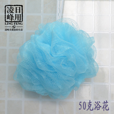 High quality material 50 grams big flower color bath ball bath bath wipe bath flower sanitary ware manufacturers wholesale