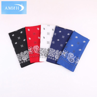 Pure Cotton Hip Hop Kerchief Square Melon Seeds Flower Sports Square Towel Sweat-Absorbent Breathable Cotton Hair Band Can Be Customized