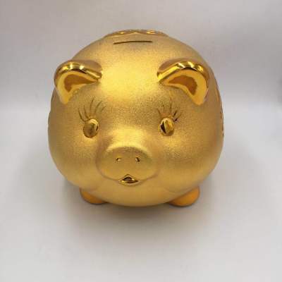 Ten yuan shop boutique creative fashion gift ceramic pure gold piggy bank