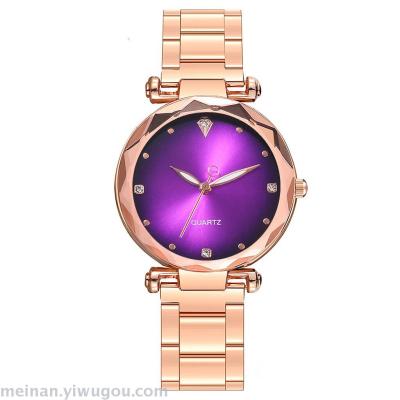 New diamond-encrusted asymptotic lady's alloy steel fashion watch