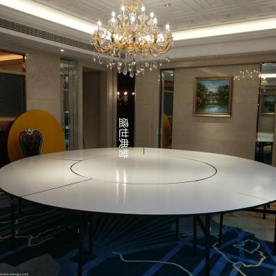 Yangzhou restaurant box large electric table combination folding round table electric lacquer glass turntable