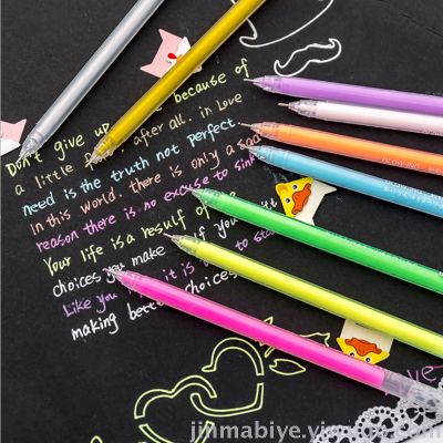 Highlight pen color neutral pen DIY hand account 9 color 12 color fluorescent pen flash pen