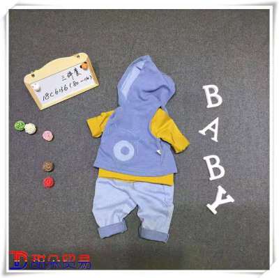 A three-piece spring/autumn baby suit for 1-2-3 year-old boy
