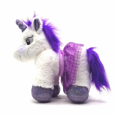 Foreign trade hot style LED  glowing unicorn TY big eyes falling into the water rainbow hair unicorn stuffed animal toys