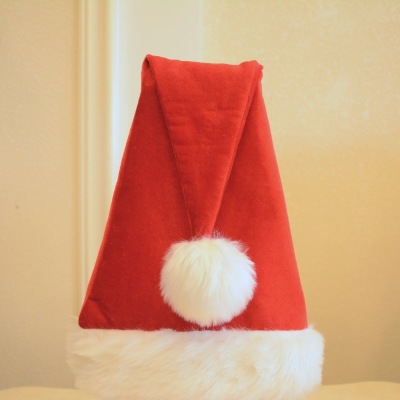 Christmas Red Flannel Long Hat Gold Velvet Plush High-End Christmas Hat Holiday Decoration Party Supplies