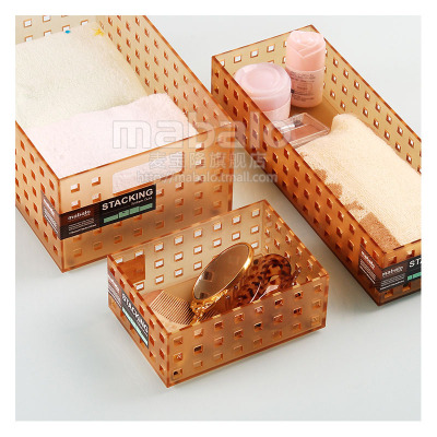 可叠加化妆品塑料收纳盒/文具整理盒/MBL-0255