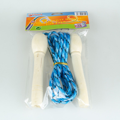Yi Cai Thread Wooden Handle Cotton Rubber Rope Primary and Secondary School Children Adult Fitness Skipping Rope 2.6 M