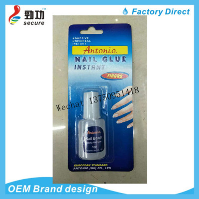 Nail Glue Fake NAIL GLUE with brush to attach accessories to a single suction card
