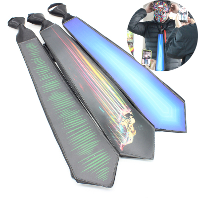 Electroluminescent Panel Tie 8 * 44cm Zipper Voice Control Lighting Tie Music El Cold Light Film Electroluminescent Panel Tie Spot Sales