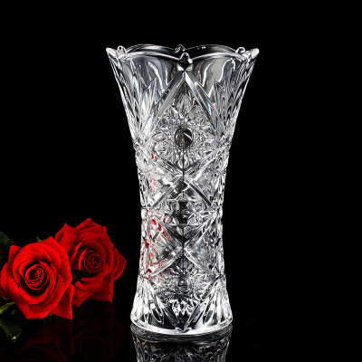 Wholesale 25cm straw box high white material thickened euro-style transparent glass vase water culture glass vase manufacturers direct sales