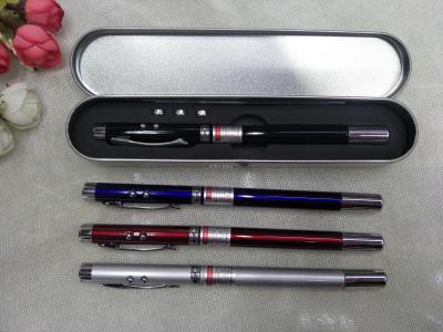 4-in-1 Multifunctional Laser Pointer Pen Red Light White Light Metal Ball Point Pen Iron Box Telescopic Magnet Pen