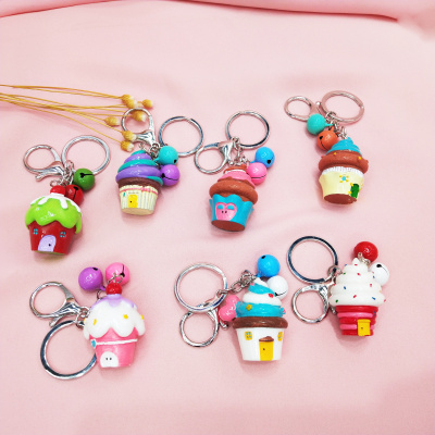 Cartoon creative ice cream house handicraft accessories key chain bag accessories hanging accessories pendant