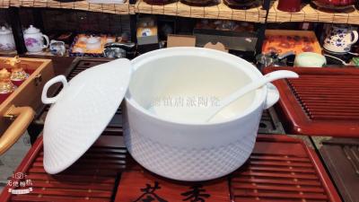 15 ceramic soup POTS jingdezhen bowl spoon soup pot rice bowl spoon ceramic pot set