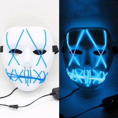 ZD-El Luminescent Light Mask Ball Party LED Mask Halloween Horror Luminous Mask Party Mask
