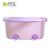Y24-1929 Plastic Storage Box with Handle Children Cartoon Pulley Contrast Color Storage Box with Lid