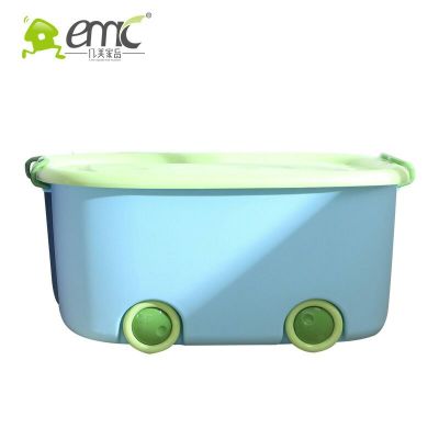 Y24-1929 Plastic Storage Box with Handle Children Cartoon Pulley Contrast Color Storage Box with Lid