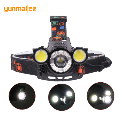 Manufacturer's new T6+COB 3 bright aluminum alloy headlights mechanical zoom DC direct charge outdoor fishing headlights