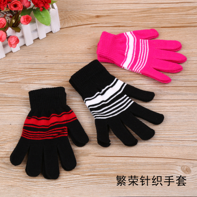 Magic gloves student gloves two-color knit gloves warm gloves men's and women's gloves